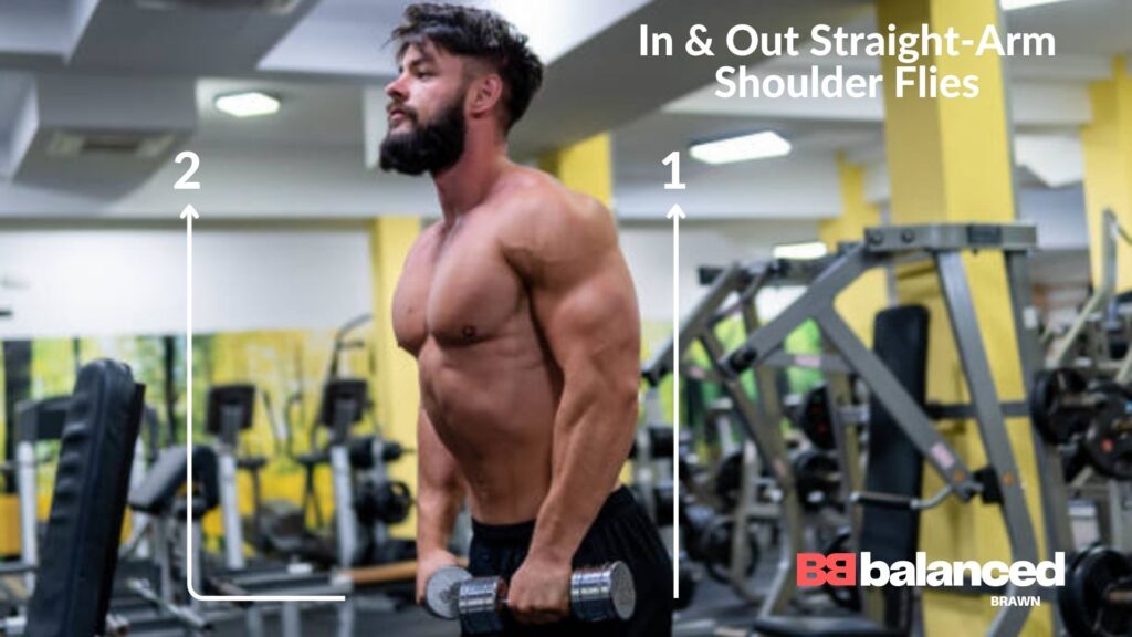 In & Out Straight-Arm Shoulder Flies, P90X: Arms and Shoulders Workout, p90x, p90x schedule, p90x shoulders and arms, p90x workouts, p90x workout, p90x arms and shoulders, shoulders and arms p90x, p90x workout schedule, shoulders and arms workout p90x, tony p90x, p90x shoulders and arms workout list, p90x shoulders and arms workout sheet, p90x shoulders and arms equipment, p90x shoulders and arms sheet, p90x shoulders and arms calories burned, balancedbrawn, baolanced, brawn, balanced brawn